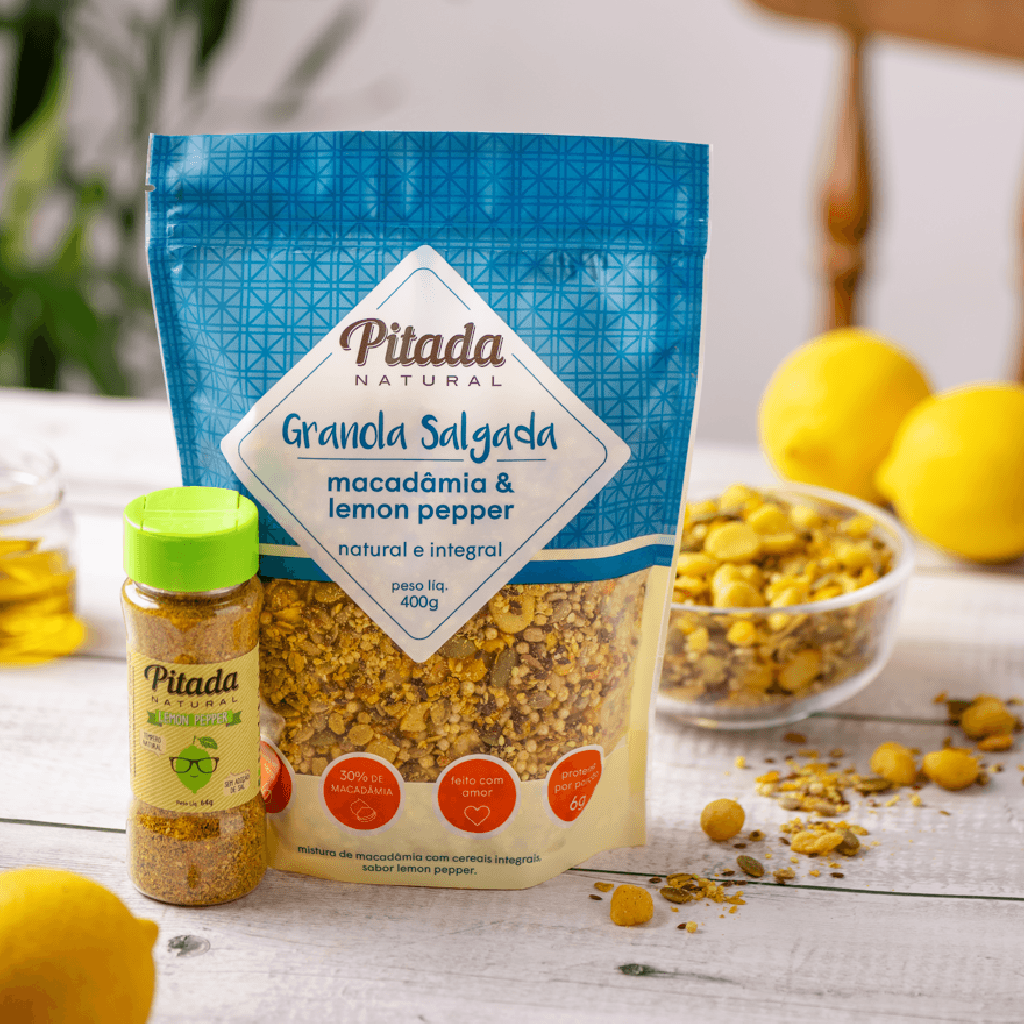Granola Macadâmia e Lemon Pepper Pitada Natural